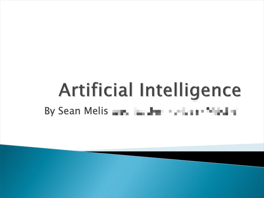 Title slide — Artificial Intelligence, by Sean Melis